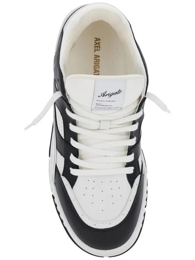 'Area Lo' Black And White Low Top Sneakers With Laminated Leather In Leather Blend Man