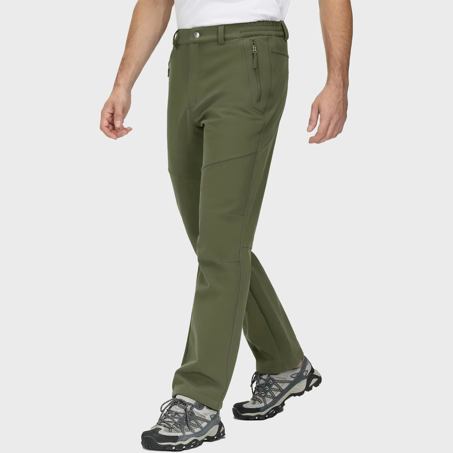 Men's Fleece Hiking Pants Water Resistant Ski Snow Pants