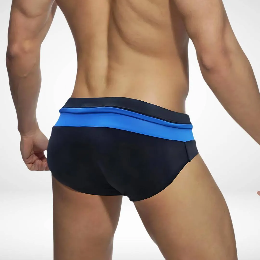 Zipper Front Swim Briefs