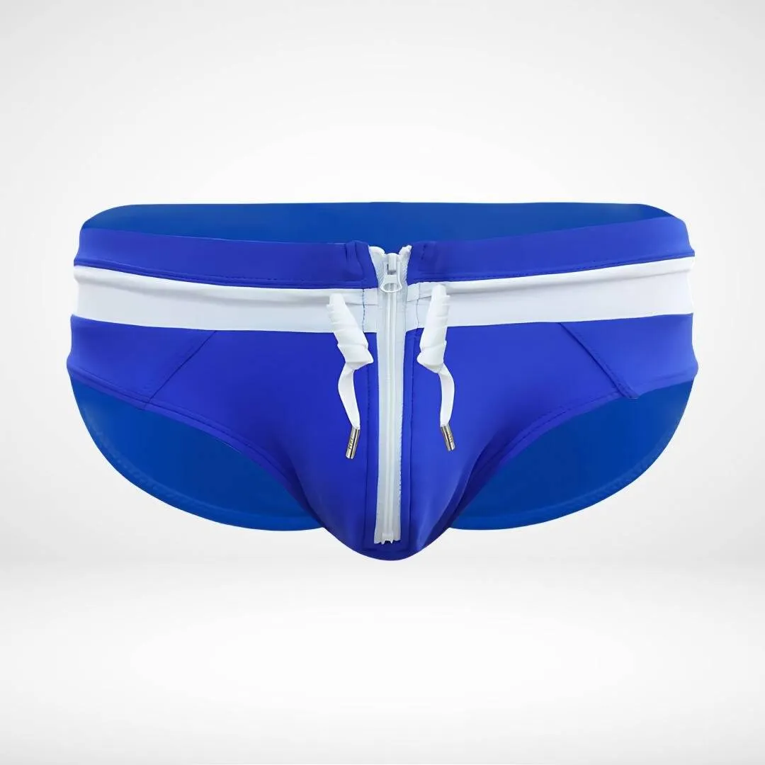 Zipper Front Swim Briefs